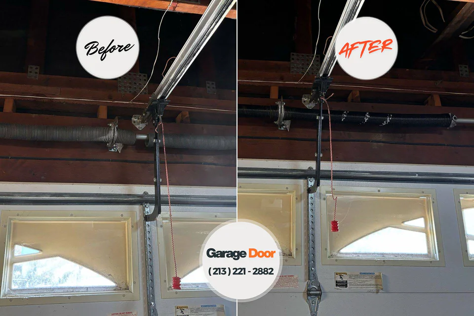 Before and after: garage door repair Rennerdale, PA